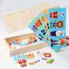 Wooden Dress Up Puzzles Montessori Toys Animal Bear Change Clothes Jigsaw Puzzle Box Matching Games Dressing Kid'S Travel Set