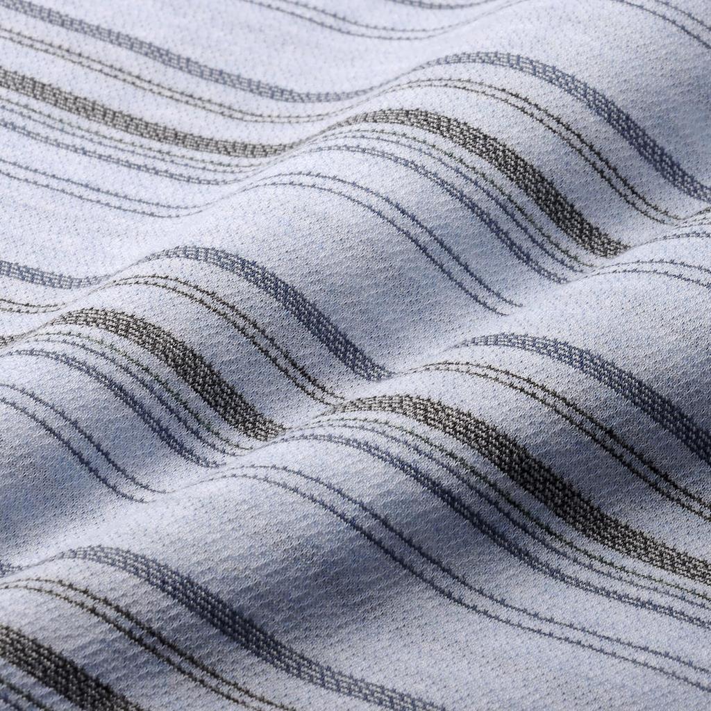 Polohemd mit strukturierter Made in für Herren [UNITED] Kurzärmeliger Rand, Japan, (L, blau)