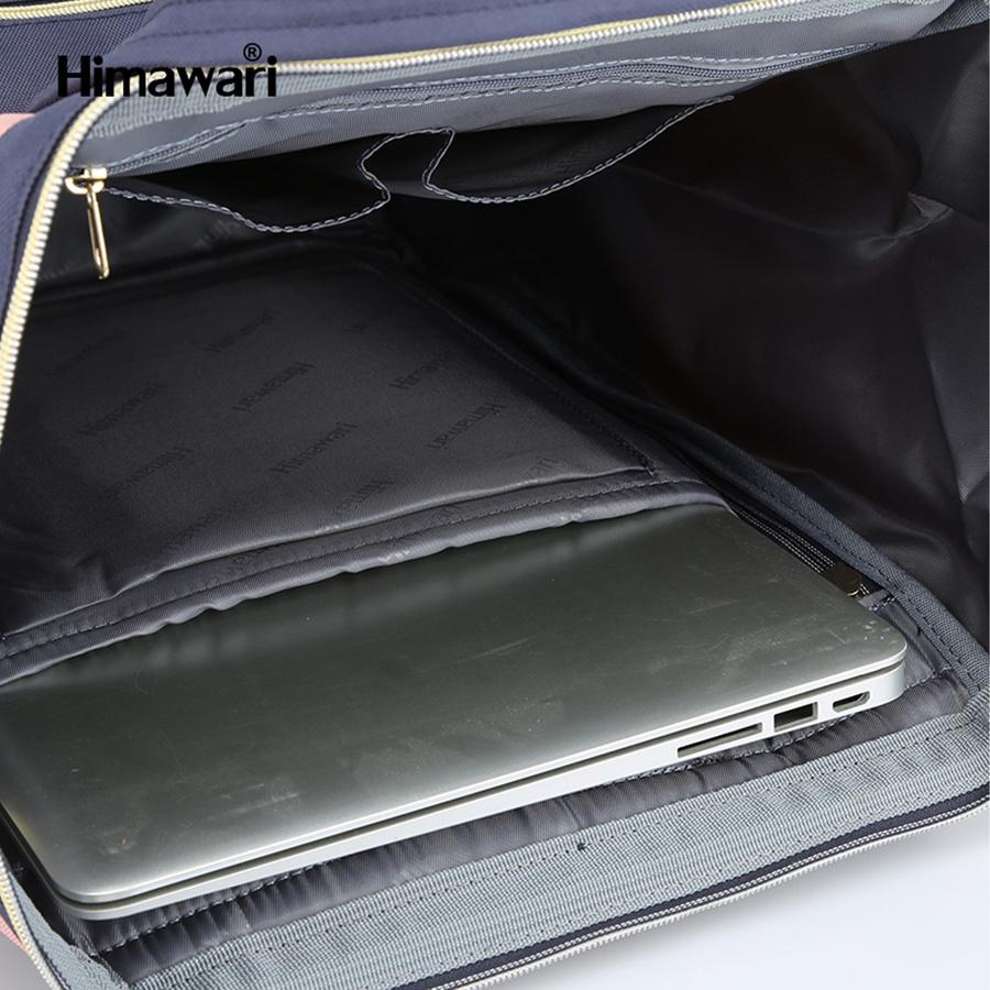 Beige-yellow City Backpack with USB and Pockets - Himawari