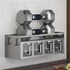 4 Compartment Seasoning Rack Multi Functional Wall Mounted Condiment Storage Rack for Home