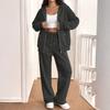 Women's Casual Sweatshirt Jacket and Jogger 2 Piece Set for Fall Winter Wear
