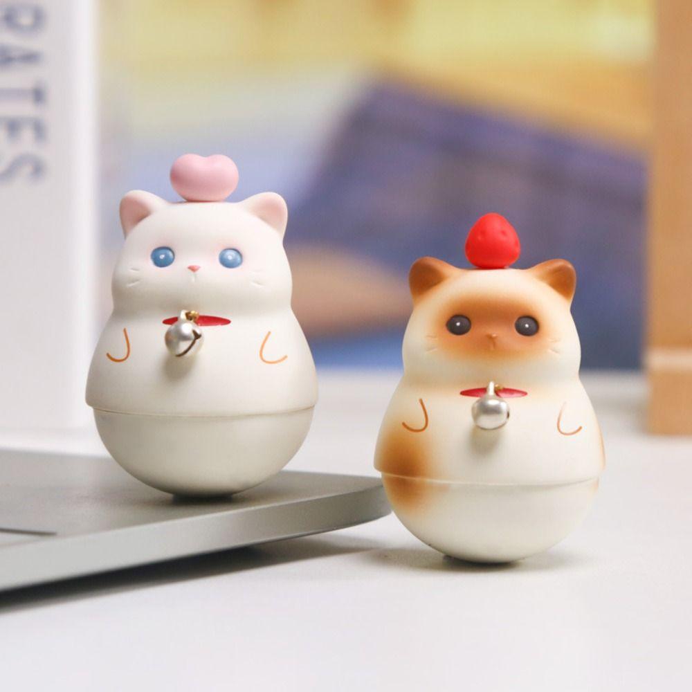 Chubby Cat Resin Ornament Shake Toys Cat Car Decorations Cat Resin Figure Cat Swinging Doll Gifts
