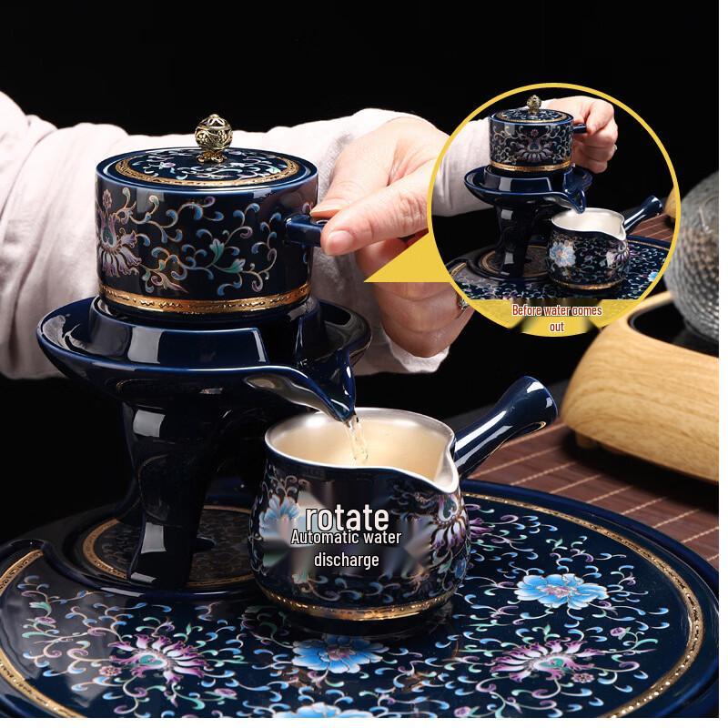 Jingdezhen Gilded Tuberose Ceramic Tea Set