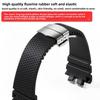 Gmw B5000 FKM Rubber Strap Modify For Casio Silver Block GMW-B5000 GM-B2100 Fluoro Rubber Watchband Metal Case Diamond-encrusted
