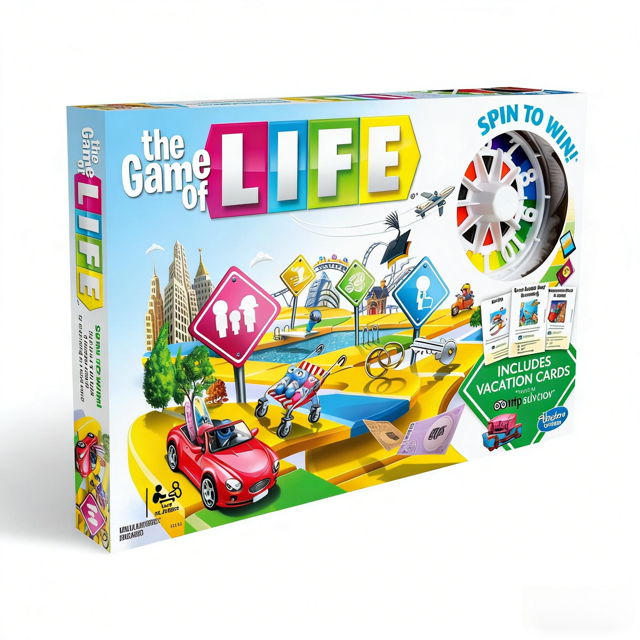 The Game of Life Board Game, Family Game with Vacation Cards, Spin to Win,