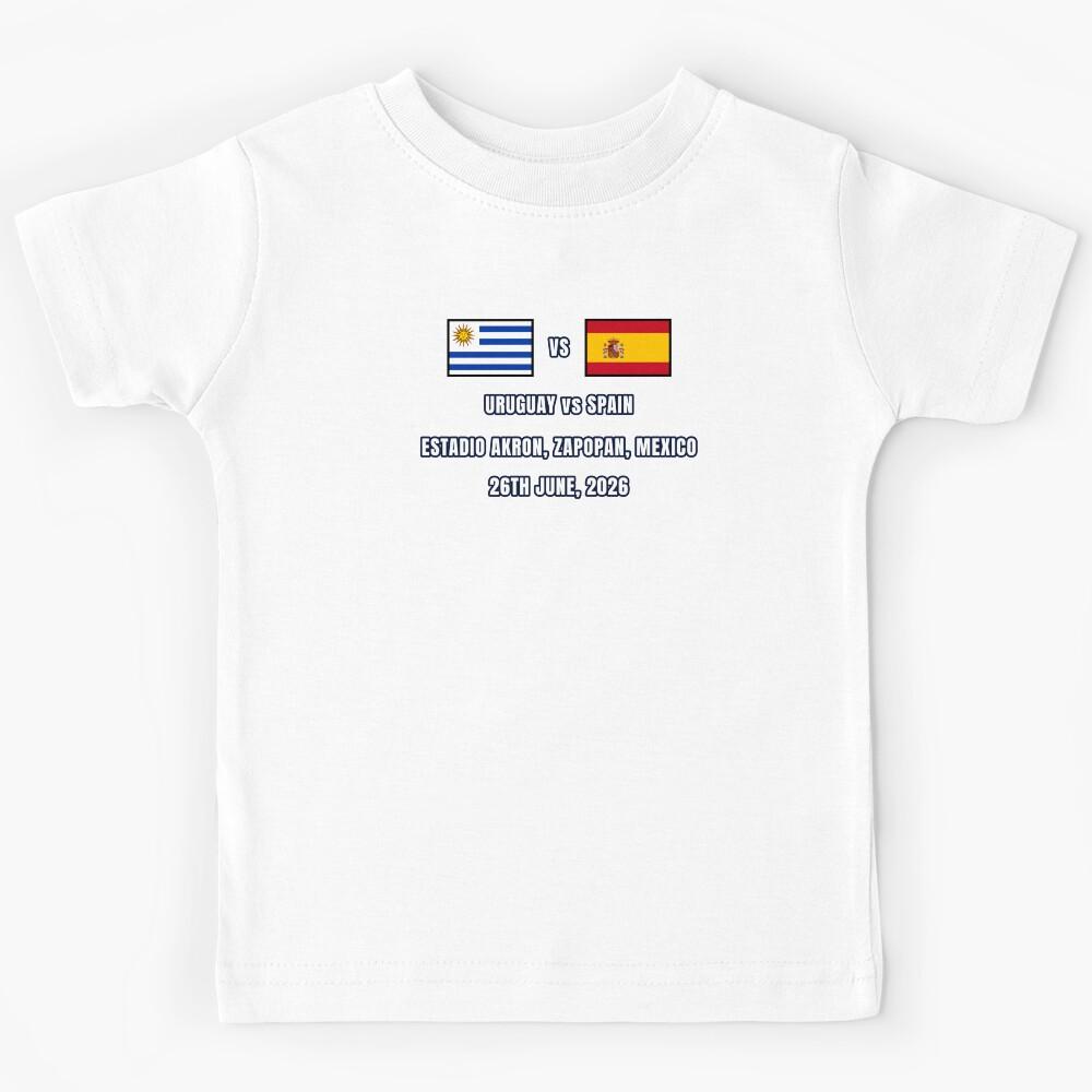 Uruguay vs Spain 26 June 2026 – Football Match Design Zapopan Kids T-Shirt 150