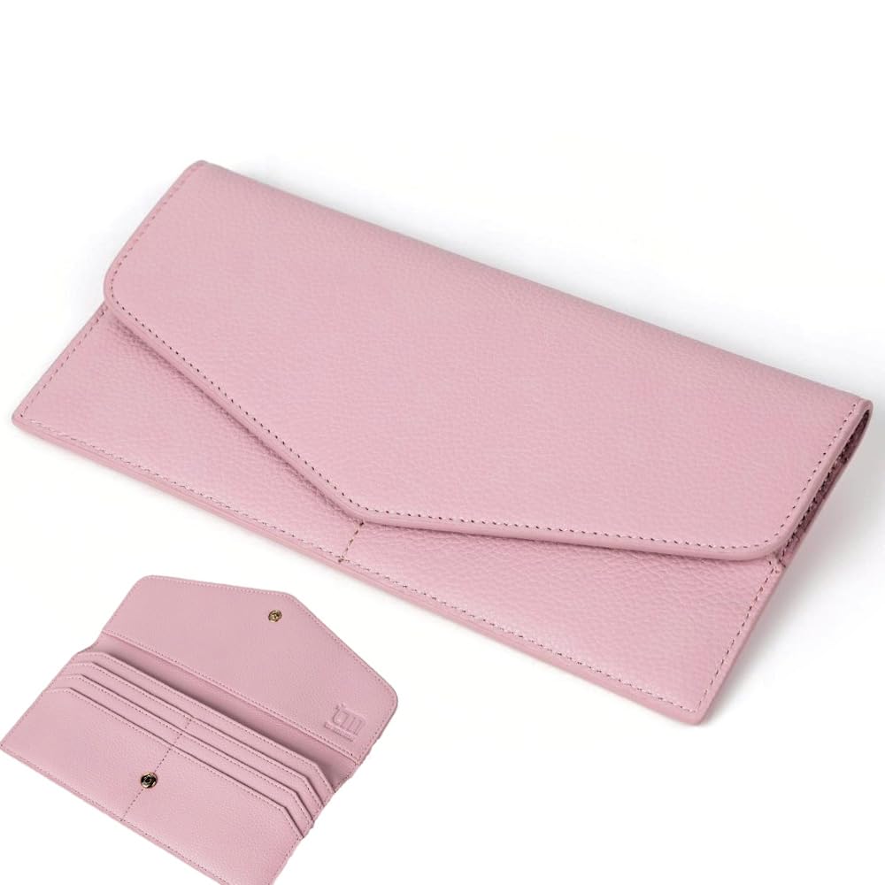 

[tu meme] Slim Women s Long Wallet [Compact, Anti-Skimming, Flap, Slim Long Wallet, Bill Compartment] (Pink)