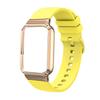Compatible with Xiaomi Band 10 Pro Metal Frame: Standard Version Silicone Watch Strap with Flat Buckle in Matching Color.