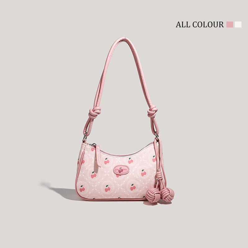 

Осенняя сумка подмышку Женская сумка Детская забавная милая сумка с подвеской в виде клубничного узла Дорожная трендовая сумка-мессенджер