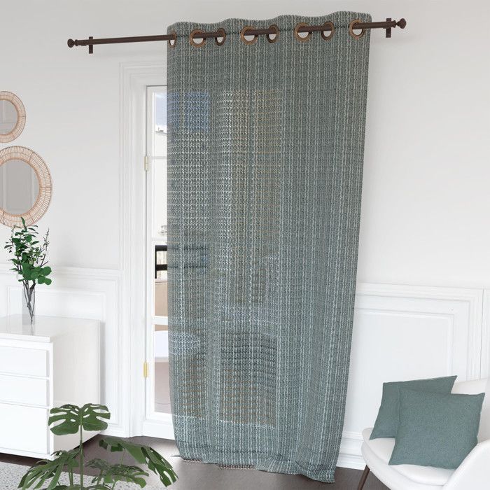 Eyelet Curtains 135x250 Cm ARTHUR Blue, by Soleil d'Ocre