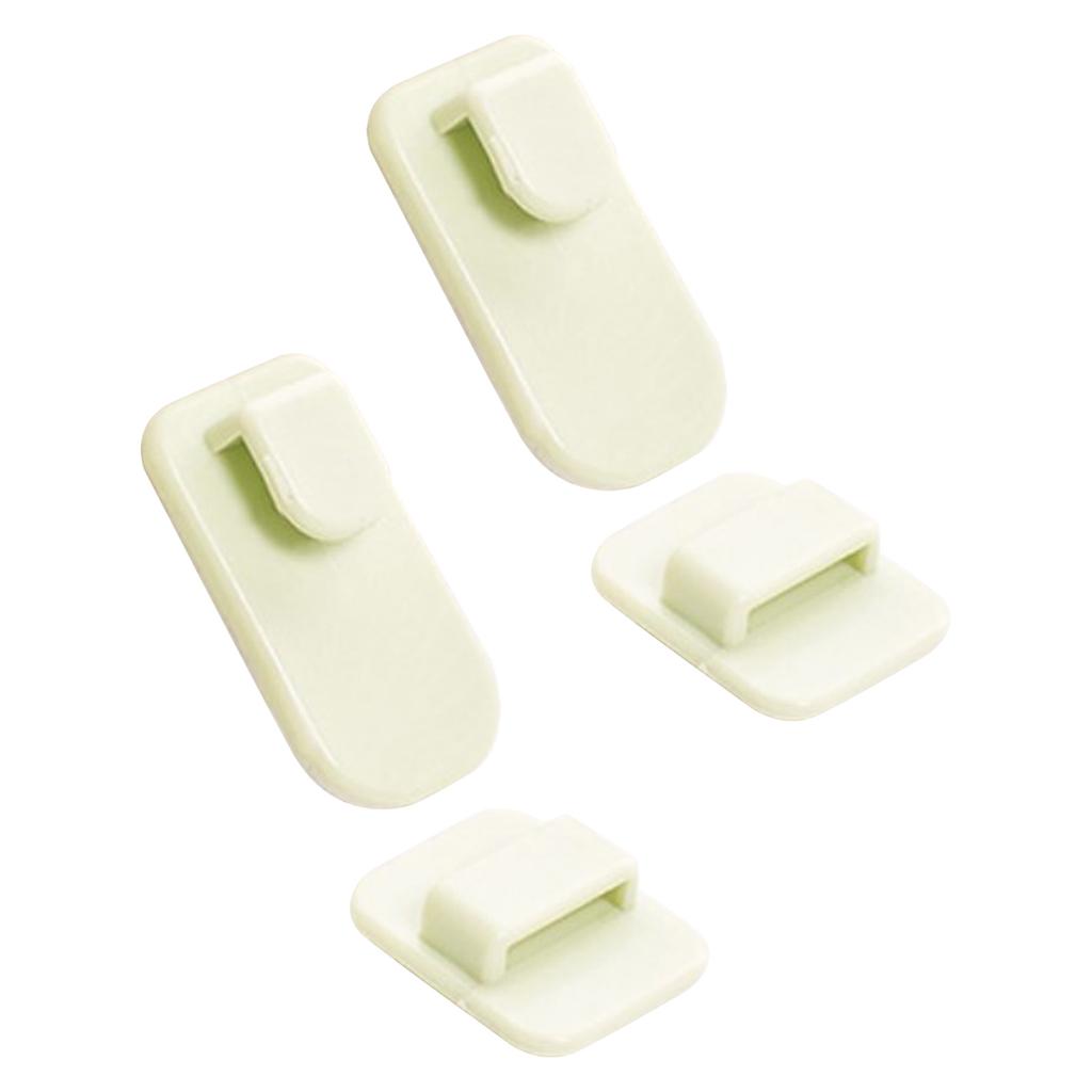 2 Pairs Wall Mounted Adhesive Hook Remote Control Organizer Adhesive Hook Holder for Bedroom Kitchen Bathroom