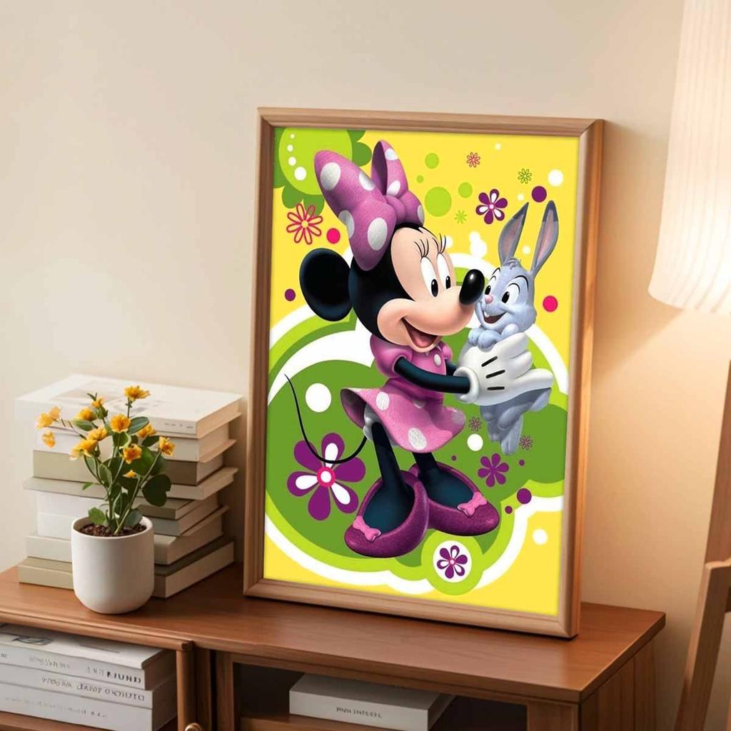 5D Diy Diamond Painting Minnie and The Rabbit Full Drill Rhinestones Mosaic Embroidery Handmade Products Home Decor Gift