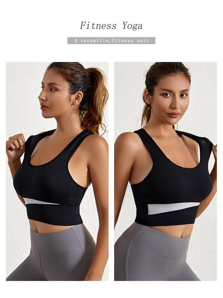 Women's Large Bust Minimizer Wireless Sports Bra - Shockproof Yoga Fitness Vest