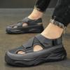 Men's Slip-On Sandals with Breathable Mesh Upper and Massage Features