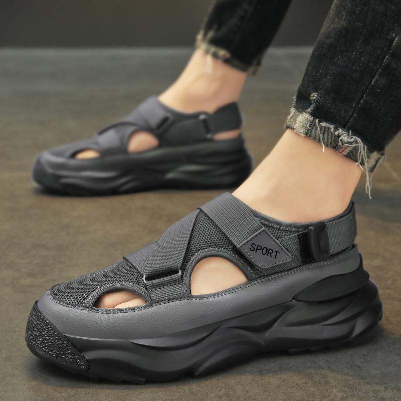 Men's Slip-On Sandals with Breathable Mesh Upper and Massage Features