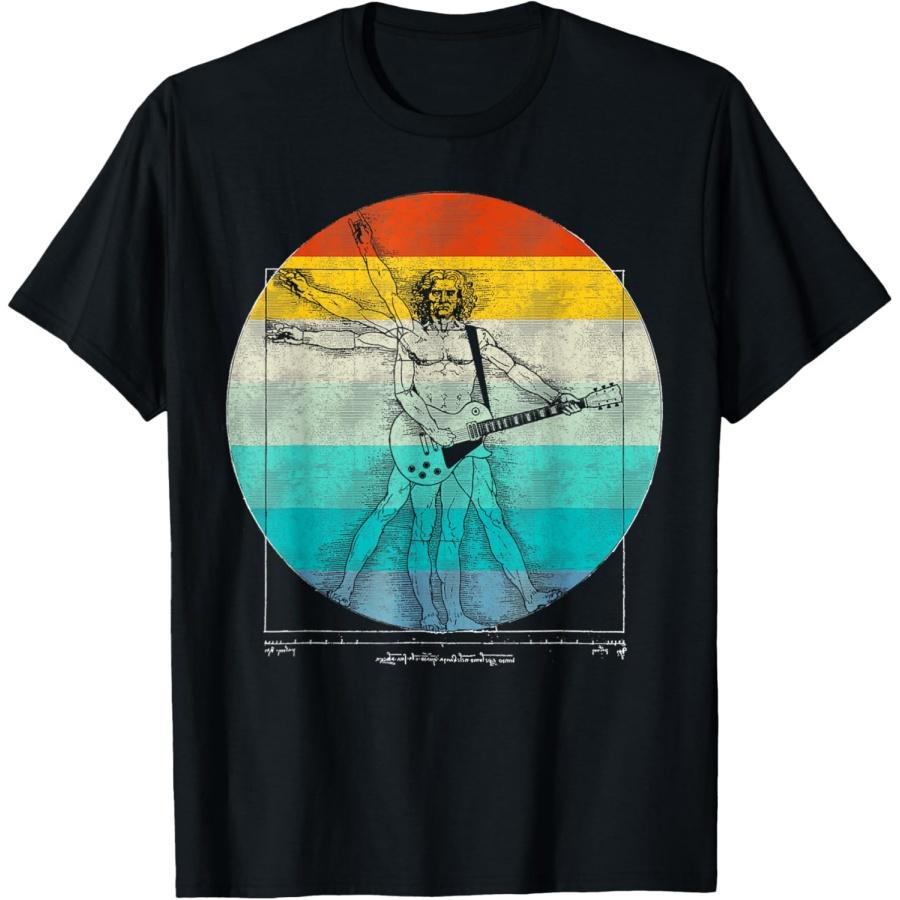 Electric Guitar Player Da Vinci Vitruvian Man Musicians T-Shirt XXXXXL чёрный