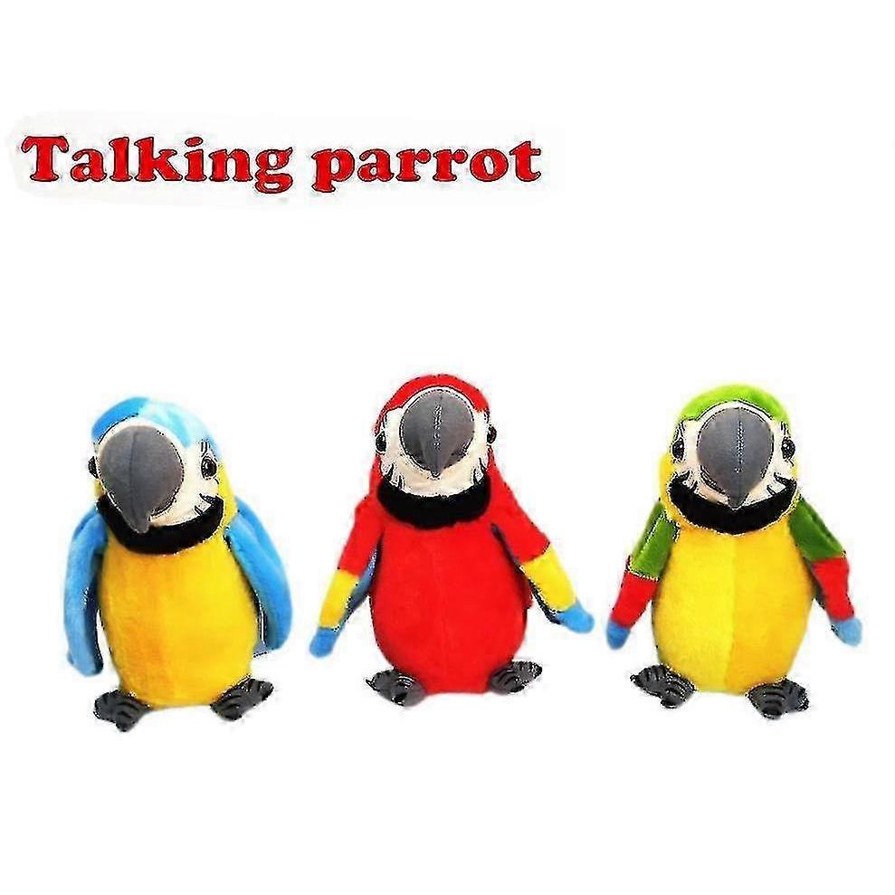 Talking Parrot Repeats What You Say Plush Animal Toy Electronic Parrot For Kids Gift 26-27s