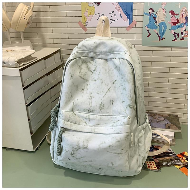 Girls Korean Version of Ins Simple Large Capacity Tie Dye Backpack New High School Students Backpack.