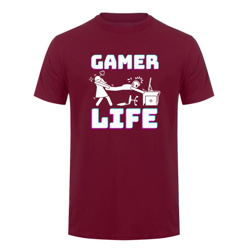 Gamer Life T Shirt Funny Video Game Player Gaming Lifestyle Computer Console Cotton Tshirts Tee Da366