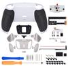 eXtremeRate RISE4 Programmable Metal Back Paddle Remap Kit for PS5 Controllers Includes Upgrade Board and Rubber Redesigned White Back Case 4 Silver