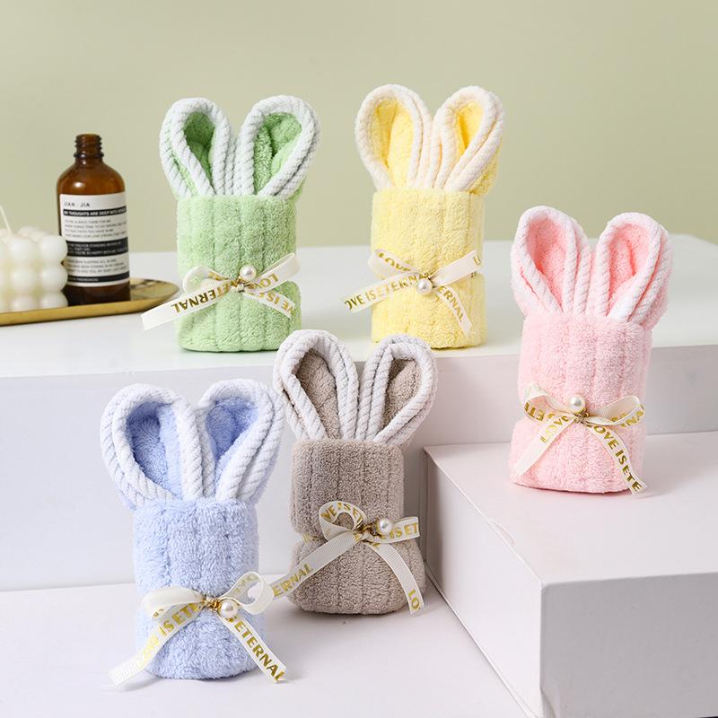 1PC Bow and Pearl Design Comfortable Wedding Cute Easter Party Gifts Rabbit Shape Bathroom Supplies Multiple Colors