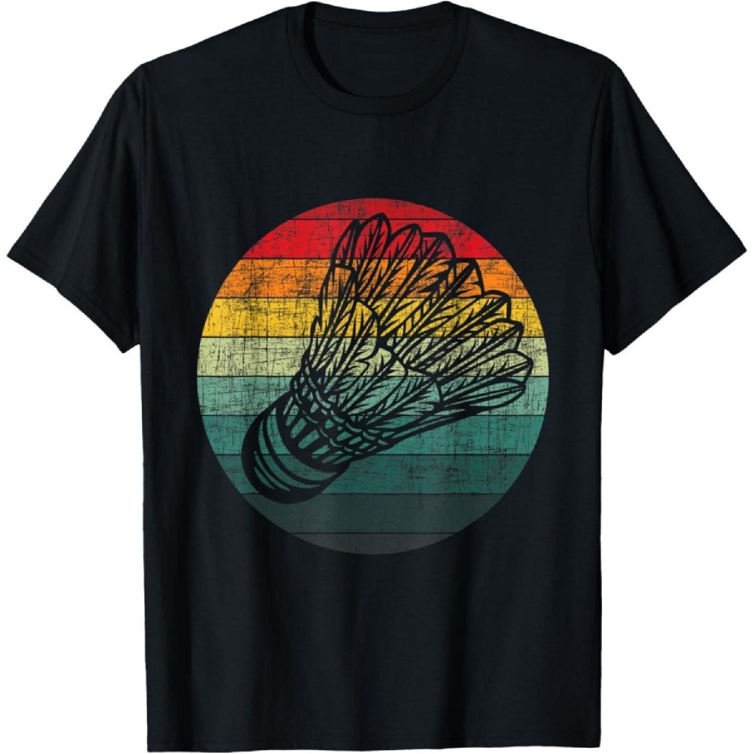 Retro Vintage Shuttlecock - Birdie Badminton Lover Athlete T-Shirt(1) S