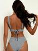 Women's Striped One Piece Swimsuit, Metal O-Ring Cutout Waist, Slim Sexy Y2K Bathing Suit, Trendy Monokini for Beach Vacation