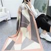 Autumn and Winter Thickened Geometric Color Matching Dual-purpose Shawl Student Scarf Imitation Cashmere Women's Dual-purpose Thermal Scarf