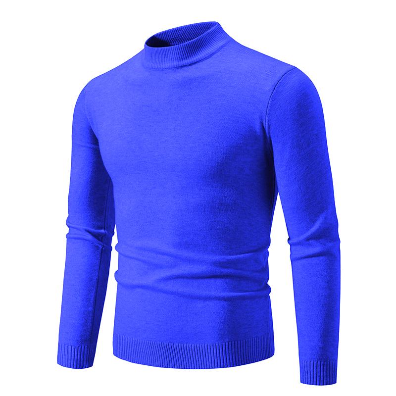 2024 Men's Large Slim Knit Half Turtleneck Sweaters for Autumn & Winter