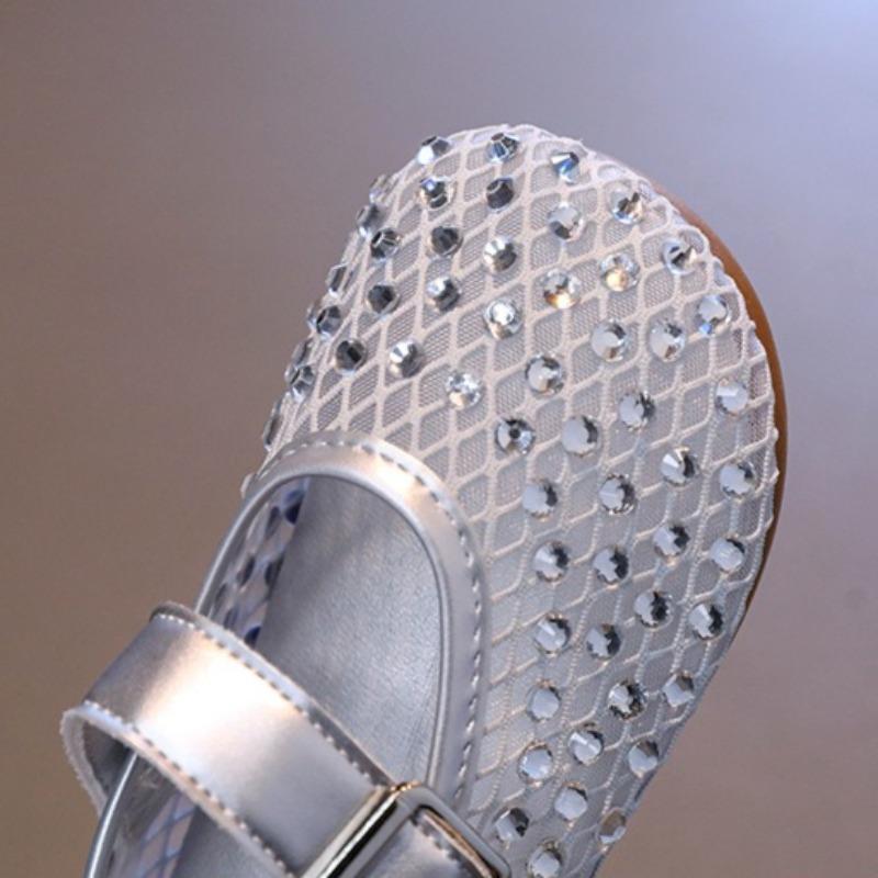 Kids Girls Fragrant Style Flat Shoes, Spring Summer Crystal Shallow Mouth Princess Casual Loafers