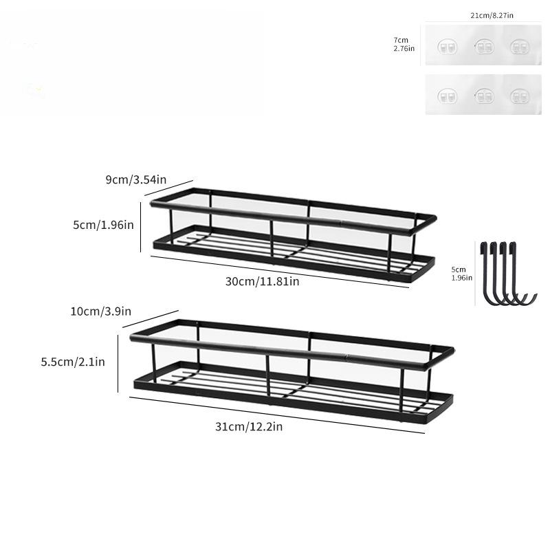 

Полки для ванной без отверстий, бытовые принадлежности для ванной и кухни, железные настенные полки для хранения, подвесные полки