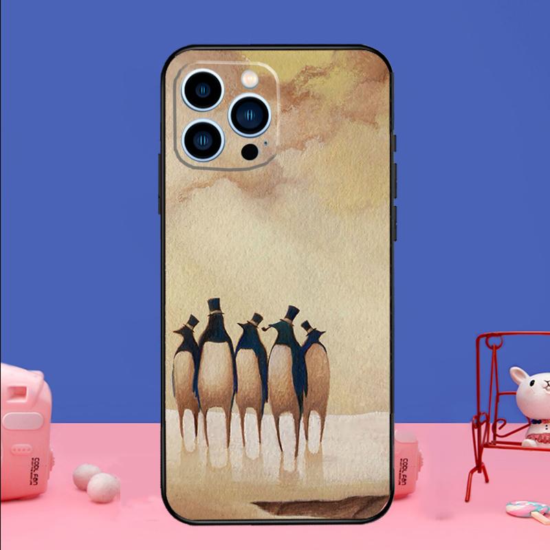 

Cute Penguin Phone Case For iPhone 17 16 15 13 11 12 14 Pro Max mini 15 16 Plus 16e 17 Air Bumper Cover iPhone 13