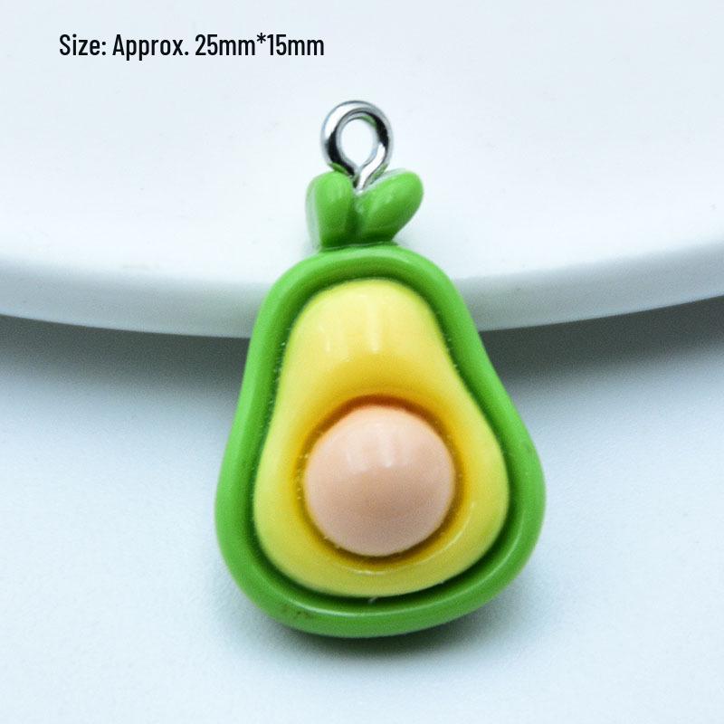Colorful Resin Fruit Earrings: Cherry, Strawberry & Avocado Pendants for DIY Jewelry & Keychains