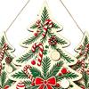 Winter Festive Home Decorations Christmas Wooden Sign Hanging Ornament, Multi-Layer Tree Wood Plaque Rustic Holiday Wall Decor with Rope, Merry