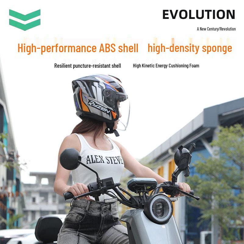 Universal Men's/Women's Summer Breathable Three-Quarter Motorcycle Helmet, Applicable for All Seasons