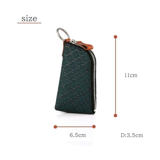 Inden-ya HISOCA Key Case - Green Base, Black Lacquer, Shippo Tsuanagi Pattern