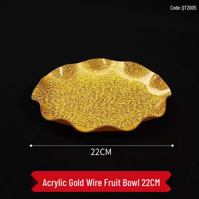 

Acrylic Gold Thread Fruit and Snack Plate