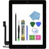 Touch Screen Digitizer Replacement for Black iPad 4 4th Generation A1458 A1459 A1460 Glass Assembly Repair Kit with Frame Bezel,Tools.