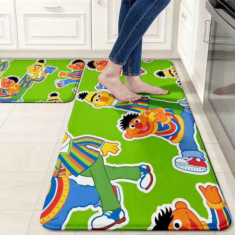 Sesame Street2 Flannel Kitchen Mat Christmas Soft Area Rug Non Slip Floor Carpet Home Decoration