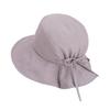 UV Blocking Wide-brimmed Sun Hat for Women Lightweight Foldable with Bow for Boating Adventures