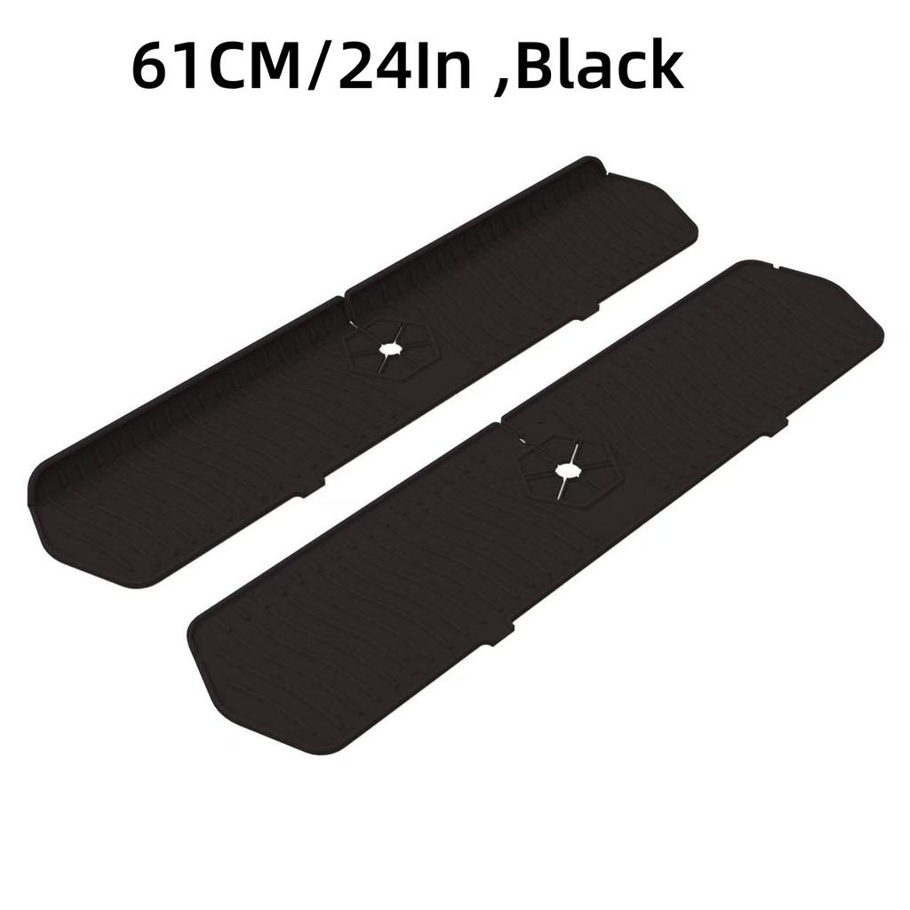 24/29.5inch Kitchen Sink Splash Guard,Silicone Draining Mat for Sink,Sink Protectors for Kitchen Sink Mat, Splash Guard Kitchen
