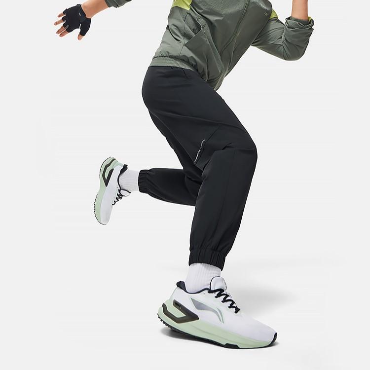 Li Ning Logo Printed Cuffed Knitted Sports Pants Men bottoms Black AYKU061-1