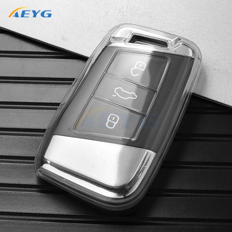 Tpu Car Remote Key Case Cover For Vw Volkseagen Passat B8 Magotan For Skoda Superb A7 Kodiaq Seat Key Chain Accessories