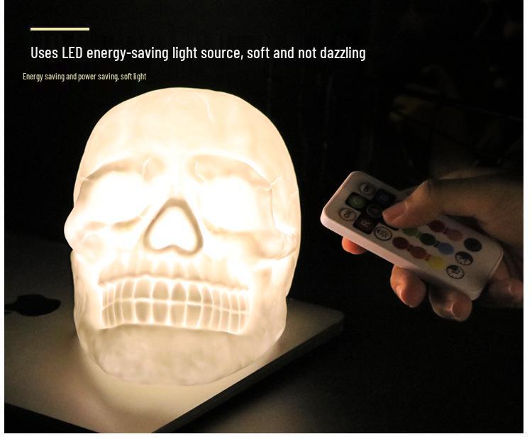 Remote Control LED Skull Light - Color-Changing Prank Gift Night Lamp