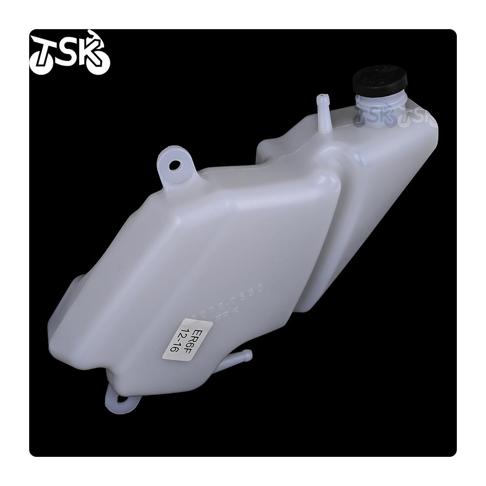 Complete Coolant Reservoir Tank with Cap for Kawasaki Ninja 650 ER-6F 2012-2016 OEM Replacement PP Plastic Expansion Bottle