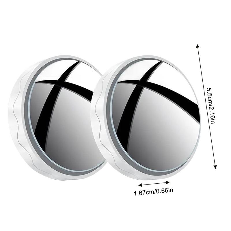 Blind Car Looking-Glass 2Pcs Suction Cup Small Round Looking-Glass 360 Wide Angle Reversing Auxiliary Blind Looking-Glass For