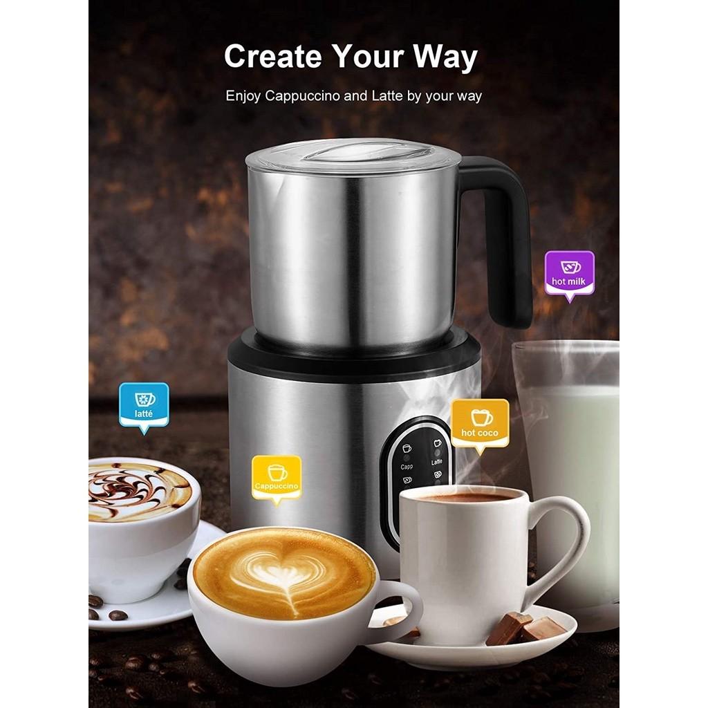 4 In 1 350ml Household Professional Electric Coffee Milk Stirring Cup Stainless Steel Milk Warmer Automatic Milk Frother