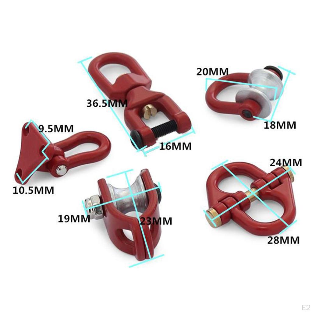 Car Er Buckle, 5 Pieces Metal Towing Shackle Hook for Crawler Climbing