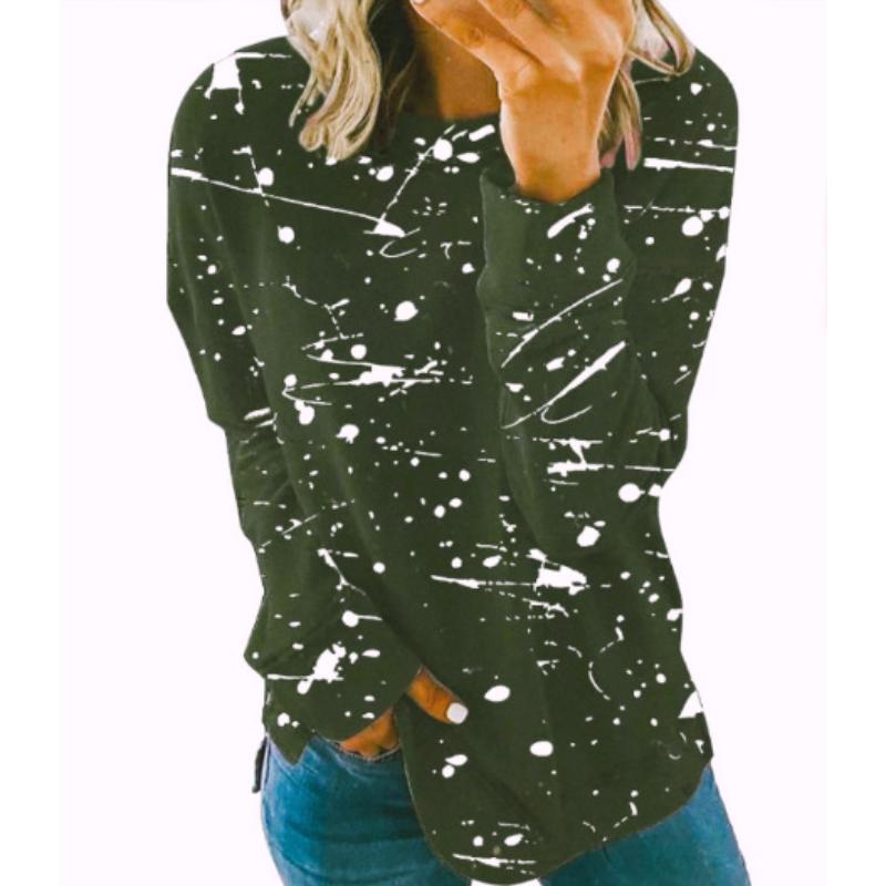 New Autumn Women's Thickened Printed Loose - Fit Pullover Sweatshirt with Crew Neck and Long Sleeves