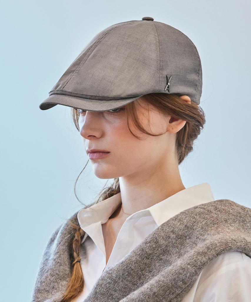 Bajal Va Cubic Stud Hunting Ball Cap Beige